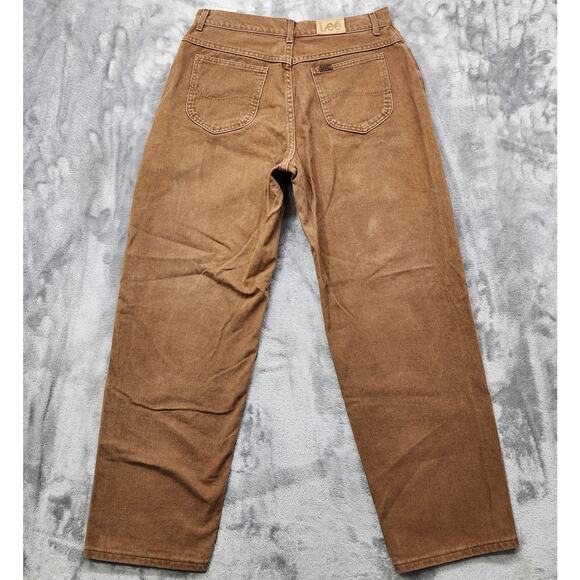 Vintage Lee Jeans Womens 16 Brown High Rise Tapered Leg Cotton Denim Casual - Picture 3 of 11